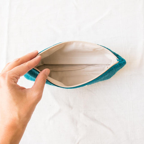 Trousse double gaze - Bleu Canard