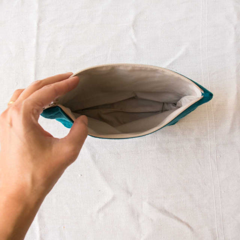 Trousse double gaze - Bleu Canard