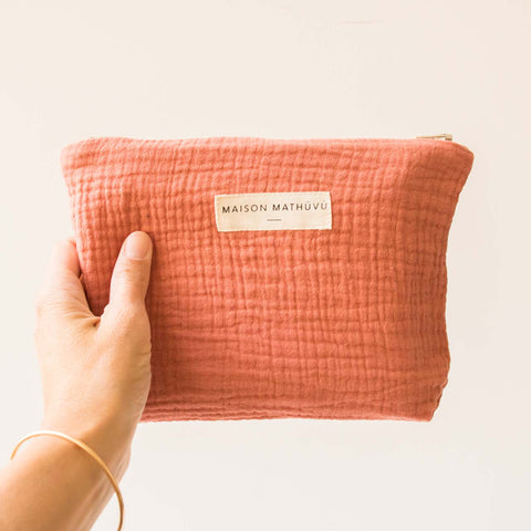 Trousse double gaze Rose