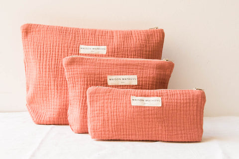 Trousse double gaze Rose