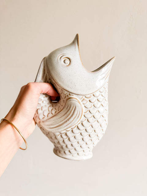 Vase poisson vert d'eau