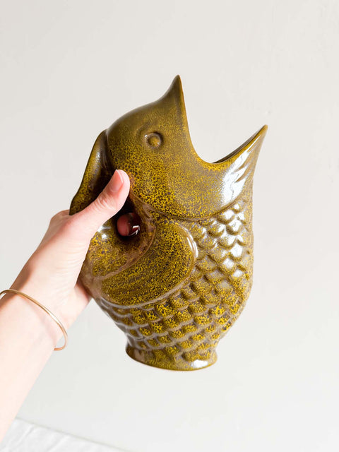 Vase Poisson Kaki