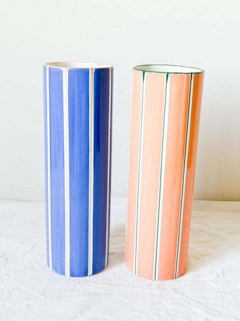 Vase rayé en grès GM