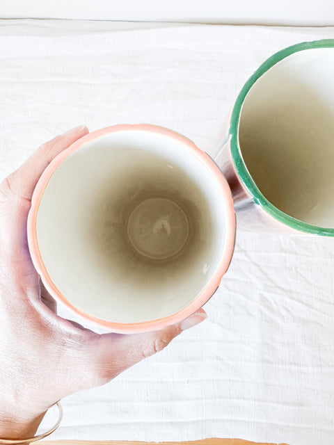 Vase rayé en grès GM