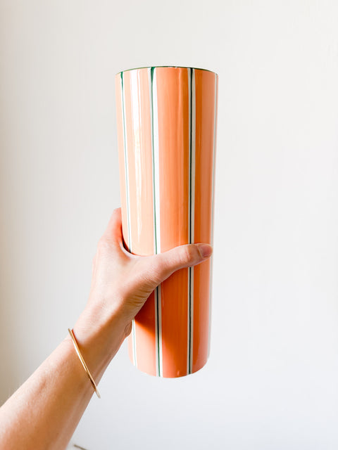 Vase rayé en grès GM