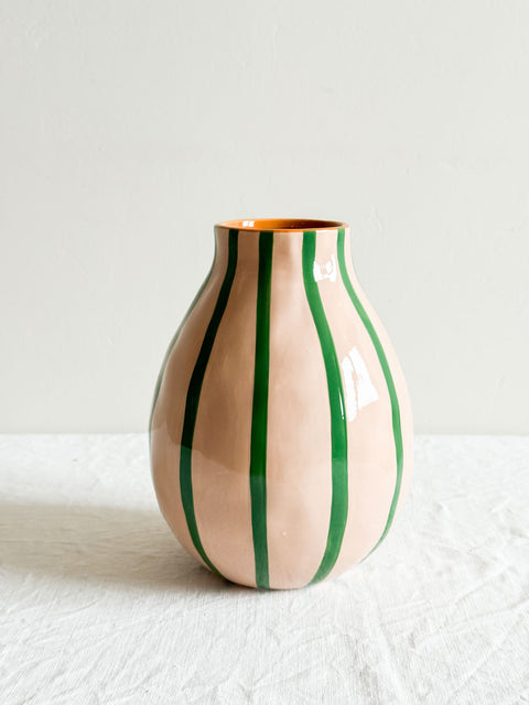 Vase rayures Vert