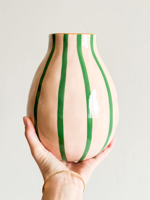 Vase rayures Vert