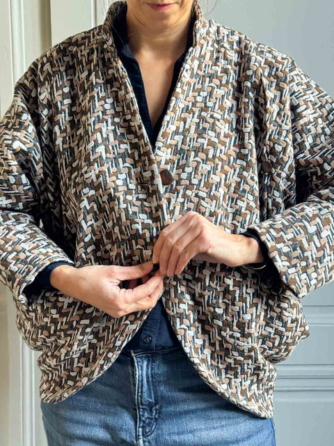 Veste Gaby - Mosaique Bleu