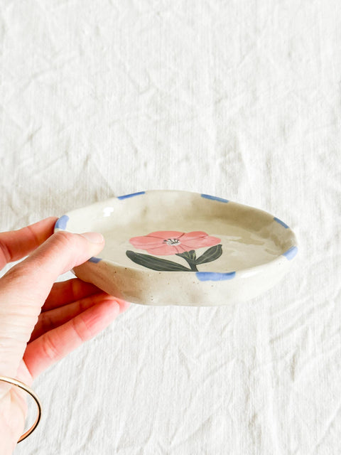 Vide poche Fleur Rose et Bleu