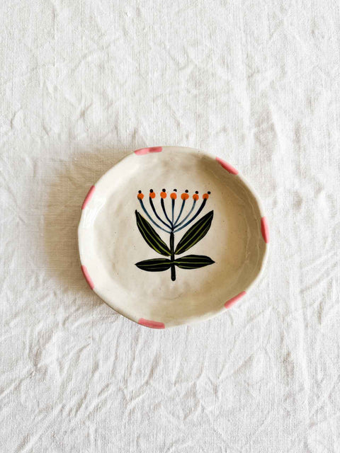 Vide poche Fleur - Rose Rouge et Vert