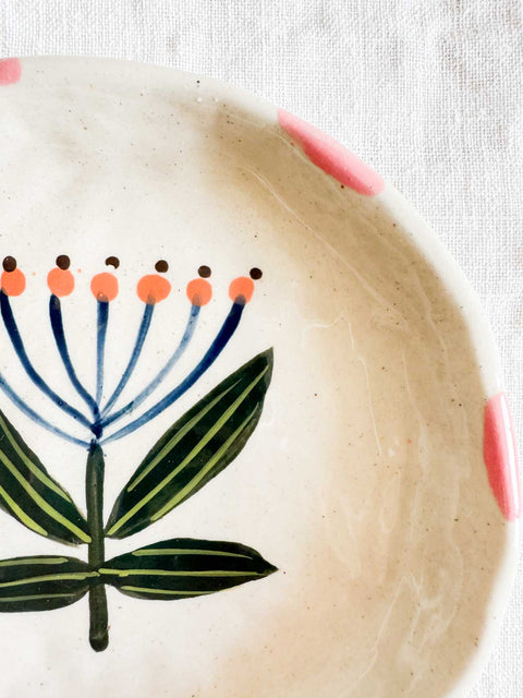 Vide poche Fleur - Rose Rouge et Vert