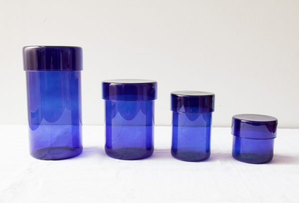 Pot en verre - Bleu Hubsch - maison mathuvu