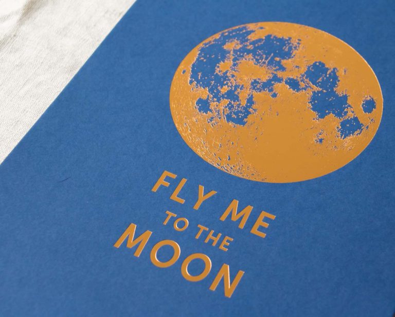 Affichette Moon - Bleu Editions du paon - maison mathuvu