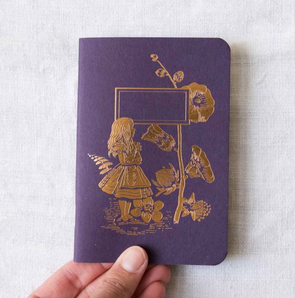 Mini carnet - Wonderland violet paon - mathuvu