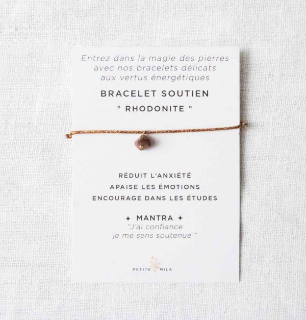 Bracelet Soutien - Rhodonite petite mila - mathuvu